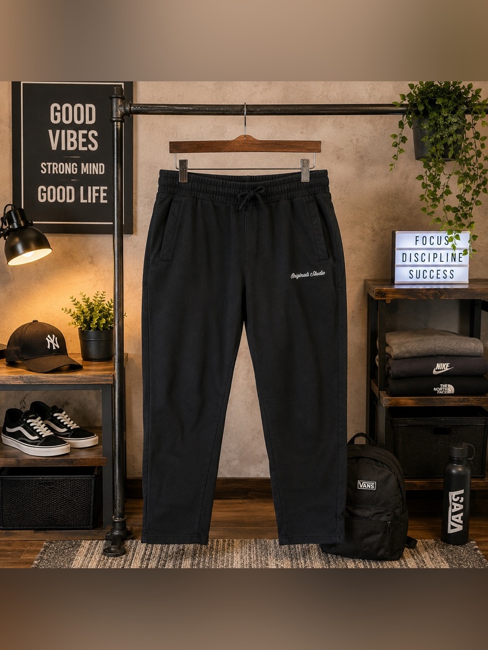 Jack & Jones Black Drawstring Joggers